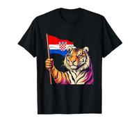 Bandiera della Croazia Tigre Radici Croate Cuore Orgoglio Croato Maglietta
