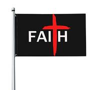 Bandiera della croce della fede cristiana di Gesù 3x5 piedi Banner Poster Sfondo decorativo Decorazione da parete Poliestere Applicare a giardino Cortile Casa Dindoor Esterno