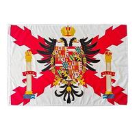 Bandiera della Croce di Borgogna con Aquila Bicefala Aguila Bicefala Croce di Sant'Andrea, 150X90 CM, bandiera Spagna terzi scudo impero Carlo I