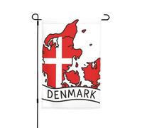 Bandiera della Danimarca con mappa della Danimarca, 30,5 x 45,7 cm, decorazione da giardino, per tutte le stagioni, per esterni, spessa, per prati