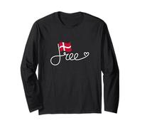Bandiera della Danimarca - Danese Freedom Word Art Maglia a Manica