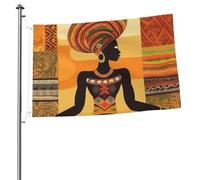 Bandiera della donna africana, 0,6 x 0,9 m, stampa su entrambi i lati, bandiere da giardino, bandiera da cortile per esterni, bandiere per vacanze, banner regalo con occhielli sfondo fotografico per