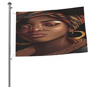 Bandiera della donna nera africana 2x3 FT a doppia faccia all'esterno, grande decorazione esterna del cortile della bandiera della casa dello stendardo