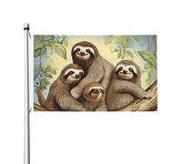 Bandiera della famiglia bradipo 3 x 5 Ft bandiera all'aperto bandiera da giardino per vacanze banner da cortile banner per casa giardino cortile prato bandiere decorative, bandiera per interni/esterni