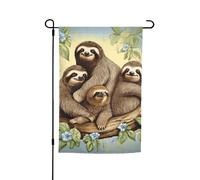 Bandiera della famiglia dei bradipi, 12x18 pollici, bandiera da giardino bifacciale per interni, arte da parete, poster, grande striscione, cartello, bandiere per esterni