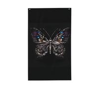Bandiera della farfalla della scienza. Bandiera decorativa per esterni 0,9 x 1,5 m, striscione verticale in poliestere. Adatto per l'uso come decorazione esterna