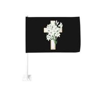 Bandiera della fede cristiana con croce e Gesù, bandiere decorative per finestre e auto.