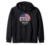 Bandiera della Florida di Miami City Felpa con Cappuccio