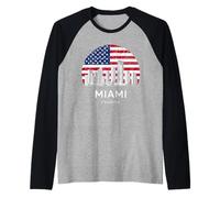Bandiera della Florida di Miami City Maglia con Maniche Raglan