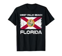 Bandiera della Florida West Palm Beach, Design Invecchiato Maglietta