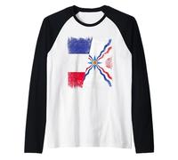Bandiera della Francia Assiria Orgoglio Assiro Design Maglia con Maniche Raglan