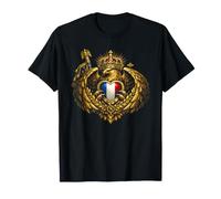 Bandiera della Francia con Aquila Imperiale a Forma di Cuore, Orgoglio Francese, Maglietta