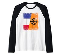 Bandiera della Francia Sikh Punjabi Khalsa Pride Design Maglia con Maniche Raglan