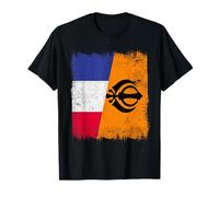 Bandiera della Francia Sikh Punjabi Khalsa Pride Design Maglietta