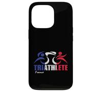 Bandiera della Francia Triathlon Design ispirato al triatleta francese Custodia per iPhone 13 Pro