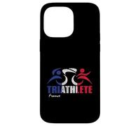 Bandiera della Francia Triathlon Design ispirato al triatleta francese Custodia per iPhone 14 Pro Max