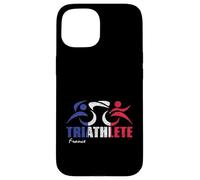 Bandiera della Francia Triathlon Design ispirato al triatleta francese Custodia per iPhone 15