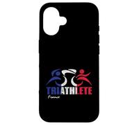 Bandiera della Francia Triathlon Design ispirato al triatleta francese Custodia per iPhone 16