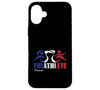 Bandiera della Francia Triathlon Design ispirato al triatleta francese Custodia per iPhone 16 Plus