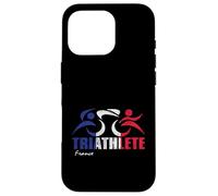 Bandiera della Francia Triathlon Design ispirato al triatleta francese Custodia per iPhone 16 Pro