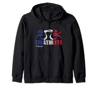 Bandiera della Francia Triathlon Design ispirato al triatleta francese Felpa con Cappuccio