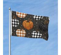 Bandiera della galassia autunnale 0,9 x 1,5 m double face Buffalo Plaid zucca bandiera da giardino banner per casa cortile esterno interno festa decorativa