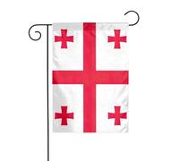 Bandiera della Georgia, stampa natalizia da cortile, 30,5 x 45,7 cm, double face, per esterni, albero di Natale, bandiera decorativa per cortile invernale