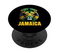Bandiera della Giamaica con leone, bella bandiera giamaicana PopSockets PopGrip Adesivo
