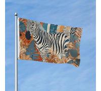 Bandiera della giungla zebra, 9 x 1,5 m, bandiera vintage da giardino per casa, cortile, esterni, interni, vacanze, feste decorative