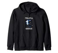 Bandiera della Grecia Distressed Chania Pride Felpa con Cappuccio