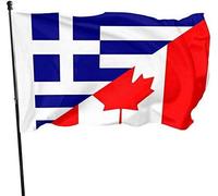 Bandiera della Grecia e del Canada Sottomarino SSBN Bandiera di pattuglia deterrente Stampa singola Bandiera decorativa da giardino per esterni 3x5 Ft