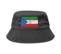 Bandiera della Guinea Equatoriale Cappello da cowboy nero retrò e alla moda adatto per tutti i tipi di attività all'aperto, Nero , Taglia unica