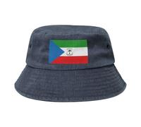 Bandiera della Guinea Equatoriale Cappello da cowboy nero retrò e alla moda adatto per tutti i tipi di attività all'aperto, blu navy, Taglia unica