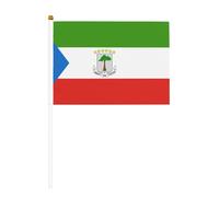 Bandiera della Guinea equatoriale, piccole bandiere tenute in mano, mini bandiere su bastone per feste, attività di squadra, parate, decorazione per le vacanze, confezione da 10