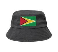 Bandiera della Guyana Cappello da cowboy nero retrò e alla moda adatto per tutti i tipi di attività all'aperto, Nero , Taglia unica