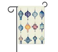 Bandiera della lanterna ad acquerello 30,5 x 45,7 cm in poliestere a doppia faccia bandiere da giardino di benvenuto bandiere banner decorazione esterna per cortile portico prato
