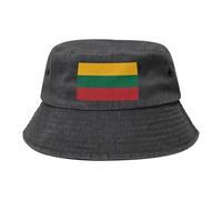 Bandiera della Lituania Cappello da cowboy nero retrò e alla moda adatto per tutti i tipi di attività all'aperto, Nero , Taglia unica