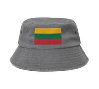 Bandiera della Lituania Cappello da cowboy nero retrò e alla moda adatto per tutti i tipi di attività all'aperto, grigio, Taglia unica