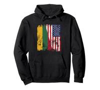 Bandiera della Lituania USA invecchiata - metà Americana Felpa con Cappuccio