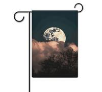 Bandiera della luna piena 30,5 x 45,7 cm in poliestere a doppia faccia bandiere da giardino di benvenuto bandiere da cortile banner decorazione esterna per cortile portico prato