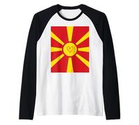 Bandiera della Macedonia del Nord Cuore Macedone Orgoglioso Giornata Nazionale Maglia con Maniche Raglan