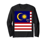Bandiera della Malesia Cuore Malese Orgoglioso Patrimonio Giornata Nazionale Maglia a Manica
