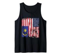 Bandiera della Malesia USA invecchiata - metà Americana Canotta