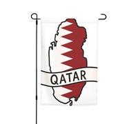 Bandiera della mappa del Qatar stampa 30,5 x 45,7 cm bandiera floreale da giardino per tutte le stagioni decorazione esterna spessa per prati bandiera