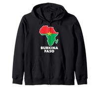 Bandiera della mappa dell'Africa Unite per Burkina Faso e Ibrahim Traore Felpa con Cappuccio