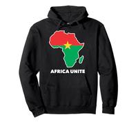 Bandiera della mappa dell'Africa Unite per Burkina Faso e Ibrahim Traore Felpa con Cappuccio