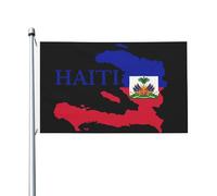 Bandiera della mappa di Haiti, 3x5 piedi, resistente allo sbiadimento, per esterni, interni, casa, giardino, cortile, cartello decorativo