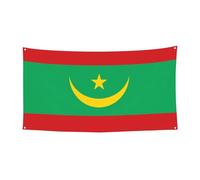 Bandiera della Mauritania con stampa bandiera da appendere - 177,8 x 88,9 cm - Festone natalizio per feste e riunioni - 180 x 90 cm