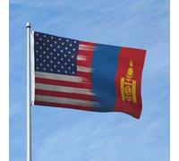 Bandiera della Mongolia Intersect America, bandiera da 3x5 piedi, bandiera stagionale in poliestere, bandiera da giardino bifacciale, per esterni, casa, cortile, festival, decorazioni