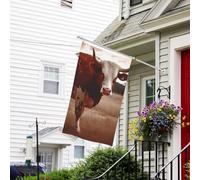 Bandiera della mucca del Texas, bandiera da giardino su entrambi i lati, resistente allo sbiadimento, bandiera per esterni, divertente bandiera per vacanze, con occhielli in metallo, per prato, patio